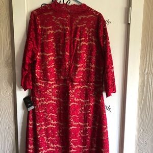 Red lace dress